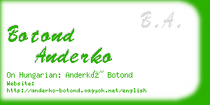 botond anderko business card